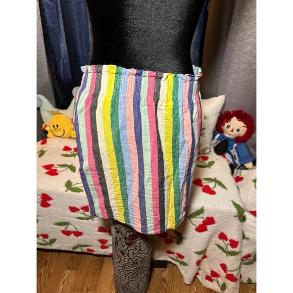 J.Crew cotton and linen blend pastel stripped skirt - Picture 3 of 6